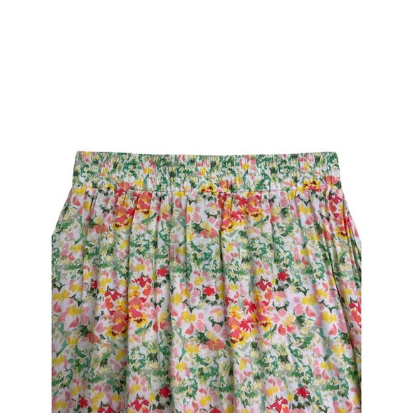Loft Womens Petite Floral A-Line Skirt Size XS Flounce Hem Rayon Knee Length New - Picture 2 of 6
